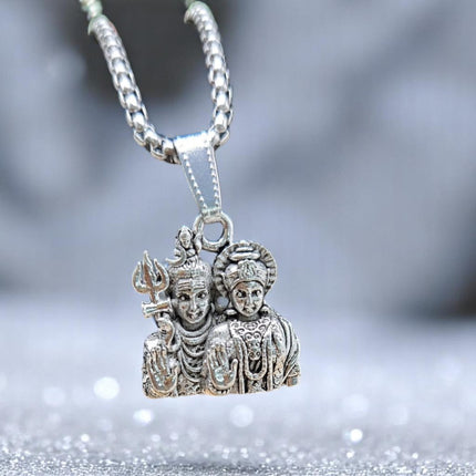 Shankar Parvati Locket, Mahadev Parvati Pendant With Chain for Men & Women