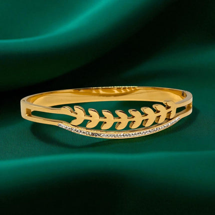 AjaraGems Designer Gold Plated Bracelet, Anti-Tarnish, Long Lasting Shine Stainless Steel Bracelet for Women & Girls