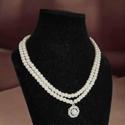 Premium Double Layer White Pearl Jewellery Set for Girls & Women | Party & Wedding Wear