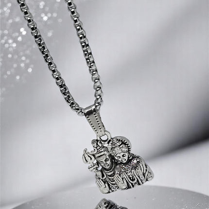 Shankar Parvati Locket, Mahadev Parvati Pendant With Chain for Men & Women