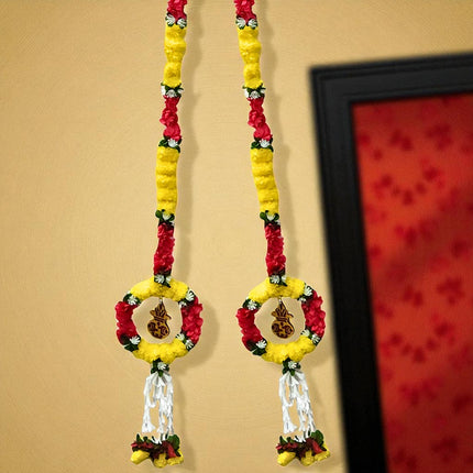 5.5 Ft Long Rubi Ring Ladi, Decorative Kalash Hanging Toran for Diwali & Pooja Decoration – Set of 2
