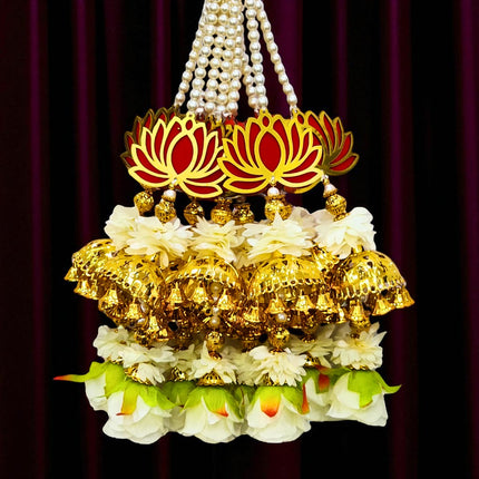 Decorative Door Hanging with Lotus & Flower, Diwali Festive Decor (Pack of 2) Size 40 CM