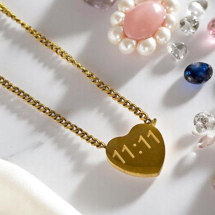 11:11 Anti Tarnish Heart Chain for Girls and Women