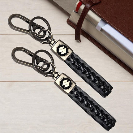 Stylish Maruti Suzuki Car Keychain, Durable Leather & Metal Key Holder - Size Approx 6 Inches