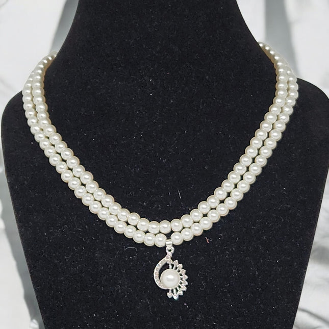 Premium Double Layer White Pearl Jewellery Set for Girls & Women | Party & Wedding Wear