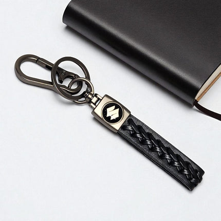 Stylish Maruti Suzuki Car Keychain, Durable Leather & Metal Key Holder - Size Approx 6 Inches