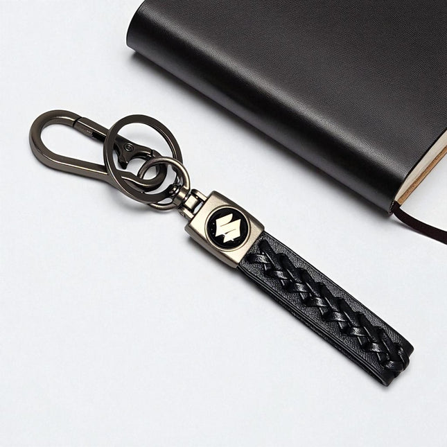 Stylish Maruti Suzuki Car Keychain, Durable Leather & Metal Key Holder - Size Approx 6 Inches
