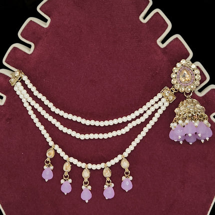 Traditional Lavender Color Bahubali Jhumka Earrings for Women, Wedding & Festive Wear