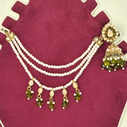 Traditional Mehandi Color Bahubali Jhumka Earrings for Women, Wedding & Festive Wear