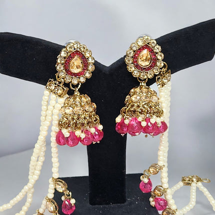 Traditional Pink Color Bahubali Jhumka Earrings for Women, Wedding & Festive Wear