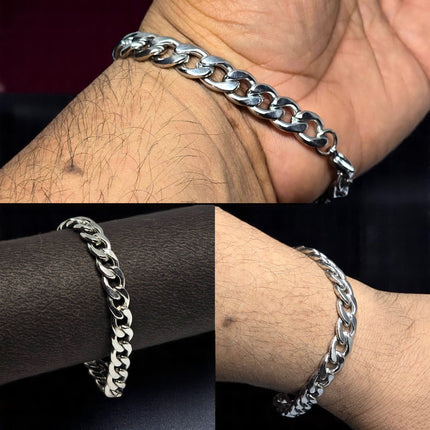 Men's Classic Silver Chain Bracelet – Sleek & Stylish Wristwear | BG197