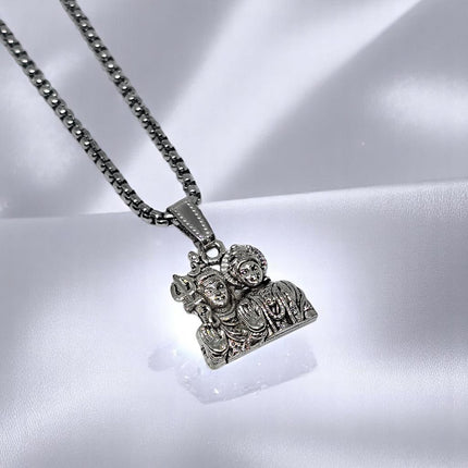 Shankar Parvati Locket, Mahadev Parvati Pendant With Chain for Men & Women