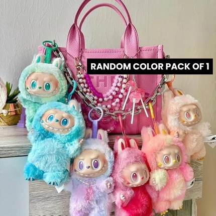 1 Pc Labubu Doll Surprise Keychain | Cute Plush Body with Premium Vinyl Face, Collectible Bag Charm