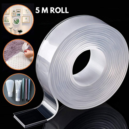 5M Nano Double-Sided Adhesive Tape – Transparent, Strong & Multipurpose | BG0011
