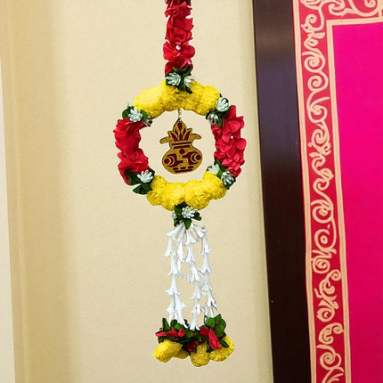 5.5 Ft Long Rubi Ring Ladi, Decorative Kalash Hanging Toran for Diwali & Pooja Decoration – Set of 2