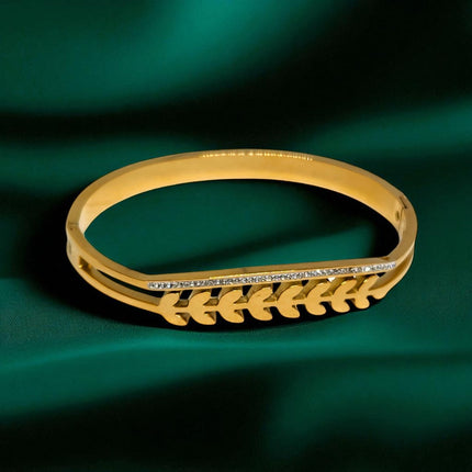 AjaraGems Designer Gold Plated Bracelet, Anti-Tarnish, Long Lasting Shine Stainless Steel Bracelet for Women & Girls