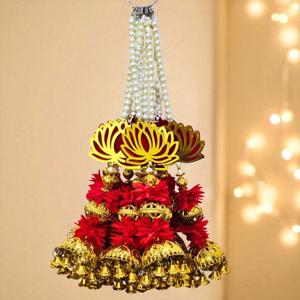 Decorative Door Hanging with Lotus & Jhumka – Diwali Festive Decor (Pack of 2) SIZE 40 CM