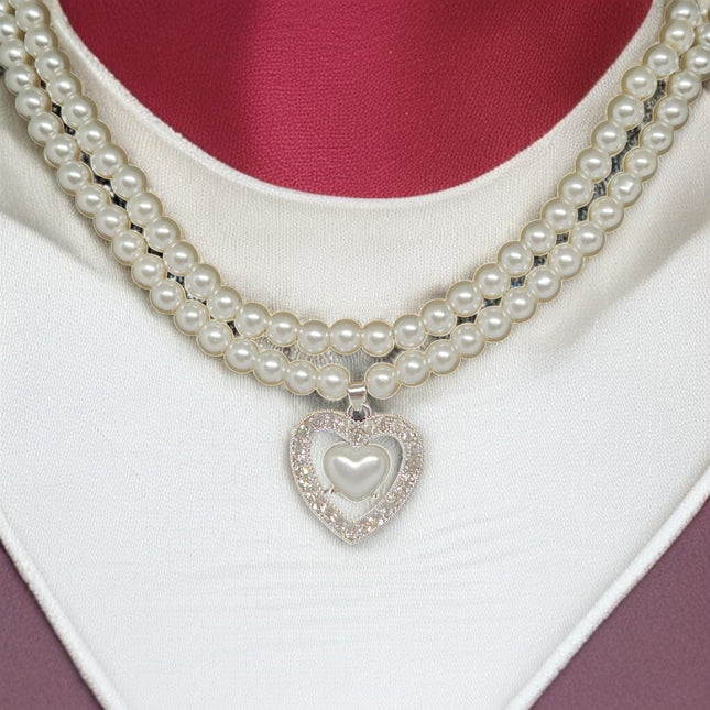 Premium Double Layer White Pearl Jewellery Set for Girls & Women | Party & Wedding Wear