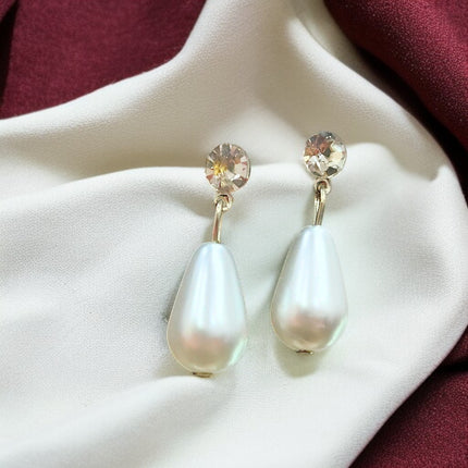 Elegant Pearl Necklace & Earrings Set for Women | Double Layer Pearl Choker with Bow Pendant
