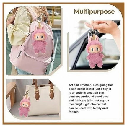 1 Pc Labubu Doll Surprise Keychain | Cute Plush Body with Premium Vinyl Face, Collectible Bag Charm