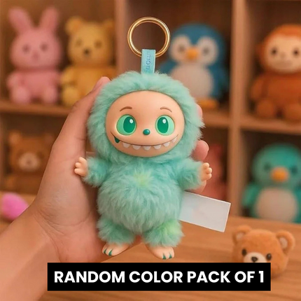 1 Pc Labubu Doll Surprise Keychain | Cute Plush Body with Premium Vinyl Face, Collectible Bag Charm