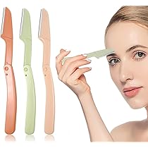 Women Foldable Razors for Facial Hair, Eyebrow Shaper Razors, Facial Hair Remover, Dermablade Razor for Women Face, Remove Fine Hairs, Eyebrow, Face and Neck Stainless Steel Razor, Pack of 3 | BG2039