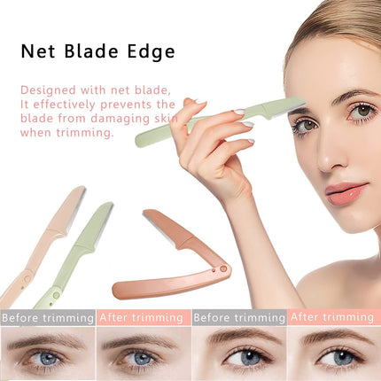 Women Foldable Razors for Facial Hair, Eyebrow Shaper Razors, Facial Hair Remover, Dermablade Razor for Women Face, Remove Fine Hairs, Eyebrow, Face and Neck Stainless Steel Razor, Pack of 3 | BG2039