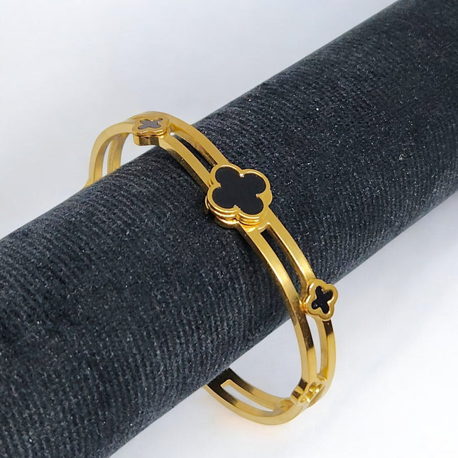 Gold Plated Stainless Steel Anti Tarnish Bracelet with Stone