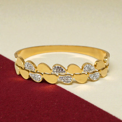 Gold Plated Stainless Steel Anti Tarnish Bracelet with Stone