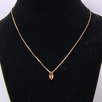 Trendy Gold-Tone Chain Necklace with Sparkling Leaf-Shaped Pendant | Stylish Fashion Jewellery