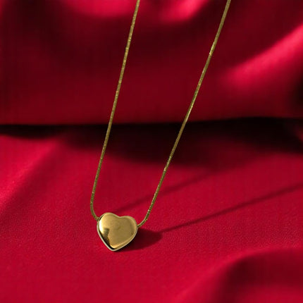 Heart Shape Stylish Anti Tarnish Gold Plated Pendant with Chain for Women and Girls Stainless Steel Waterproof Pendant