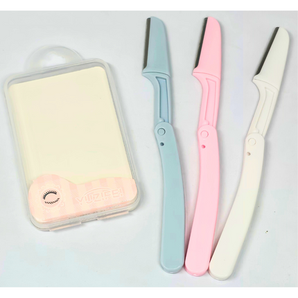 Women Foldable Razors for Facial Hair, Eyebrow Shaper Razors, Facial Hair Remover, Dermablade Razor for Women Face, Remove Fine Hairs, Eyebrow, Face and Neck Stainless Steel Razor, Pack of 3 | BG2039