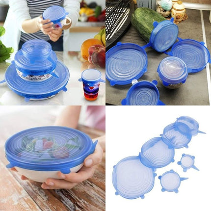 Silicone Stretch Lids Set of 6 – Reusable, Food-Grade, Leakproof, Multi-Size Covers for Bowls, Containers & Fruits | BG0005